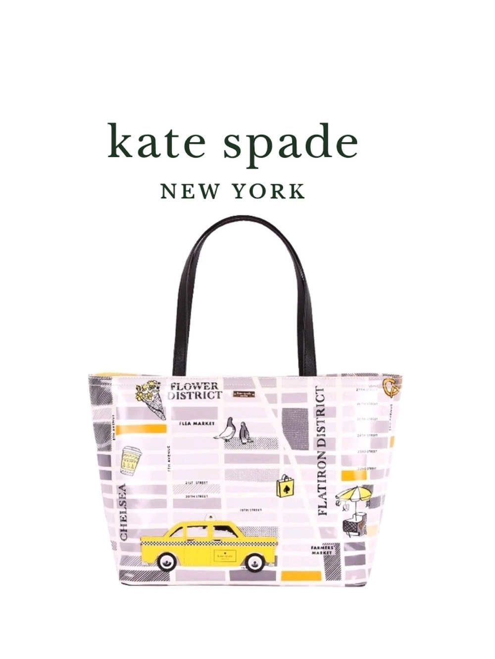 kate spade New York Yellow & White City Map Tote